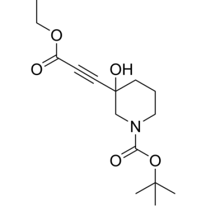 tert-butyl 3-(3-ethoxy-3-oxoprop-1-ynyl)-3-hydroxypiperidine-1-carboxylate, 98%