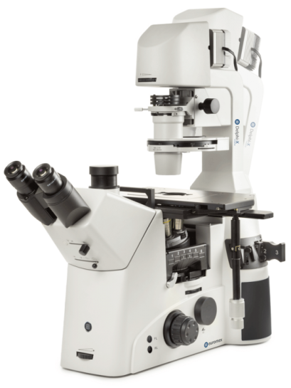 DI.1053-PLPHFi Trinocular Delphi-X Inverso inverted microscope with WF10x/25 mm eyepieces and Plan Phase Semi Apochromatic Fluarex PLPH-SAFi