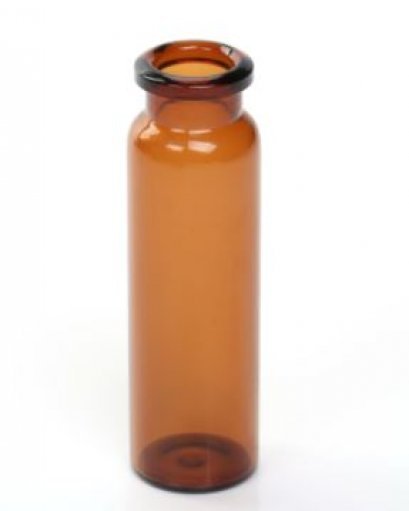 20ml Crimp headspace amber vial, flat bottom