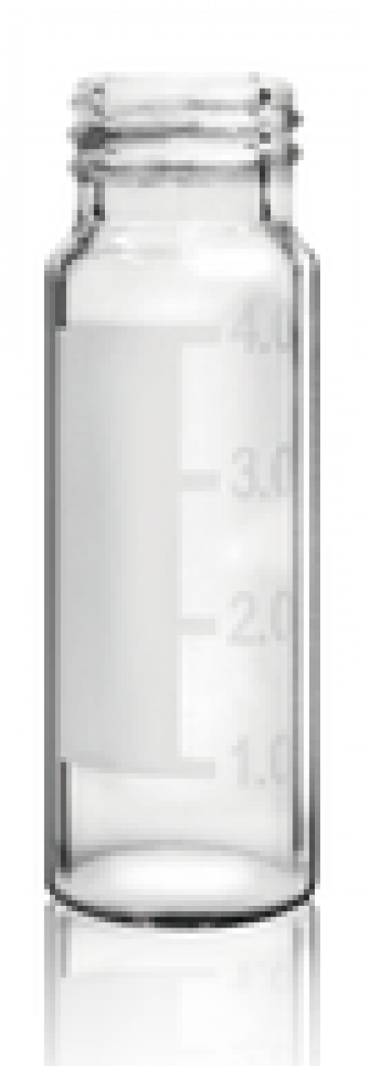 4ml screw-thread vial with write- on spot ,  clear