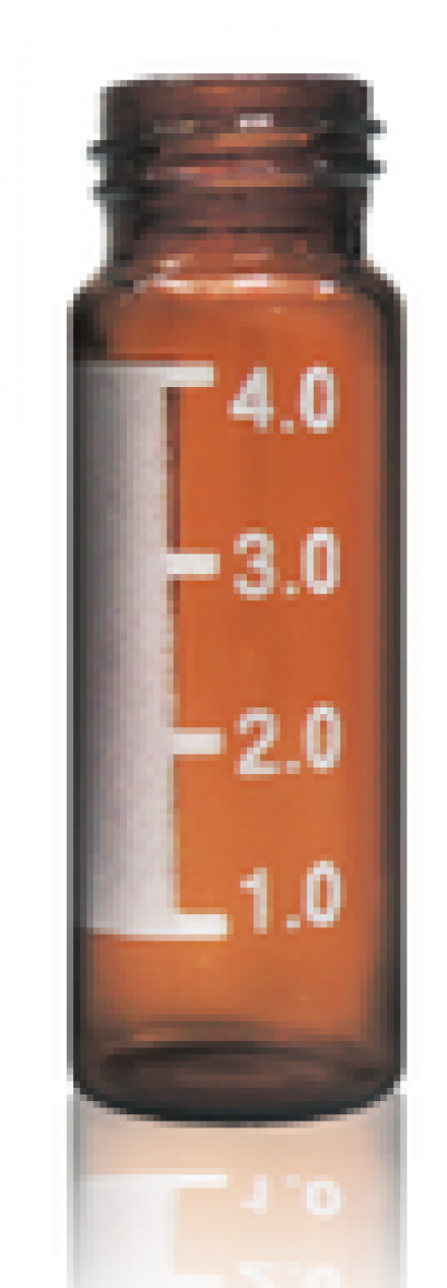 4ml screw-thread vial with write- on spot ,  amber