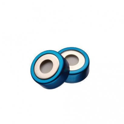nature PTFE/nature silicone speta, 20mm crimp-top blue magetic aluminum cap.8mm centre hole