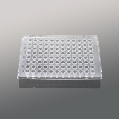 100ul 96-well PCR Microplate  Half skirt, clear frame, frosted tubes