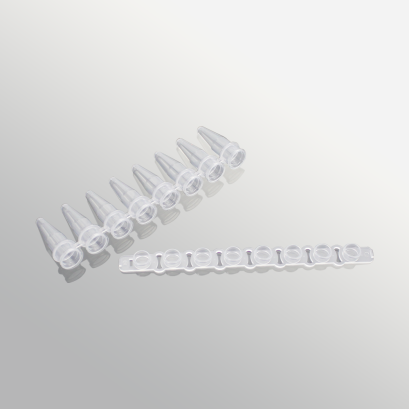 8 Strip tubes, clear tubes