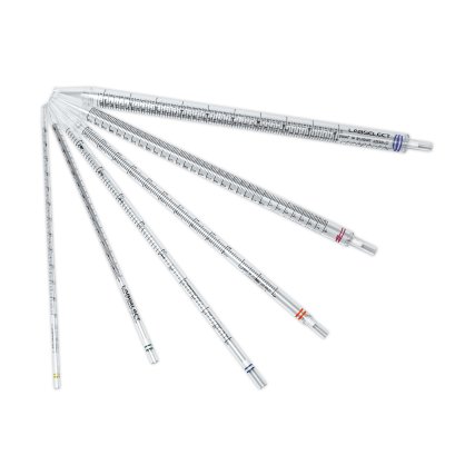 Serological pipets, paper/plastic wrapped