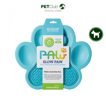 PetDreamhouse - 2in1 Slow Paw & Pad จานอาหารและแผ่นเลียน้องหมา สีฟ้า