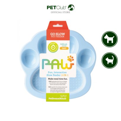 PetDreamHouse PAW 2-IN-1 for Cat and Small Dogs - จานอาหารสำหรับแมวและสุนัขพันธุ์เล็ก สีเบบี้บลู