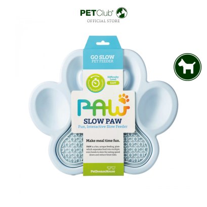 PetDreamhouse - 2in1 Slow Paw &amp; Pad จานอาหารและแผ่นเลียน้องหมา สีเบบี้บลู