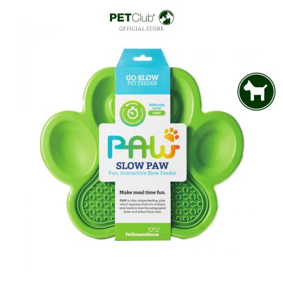 PetDreamhouse - 2in1 Slow Paw &amp; Pad จานอาหารและแผ่นเลียน้องหมา สีเขียว