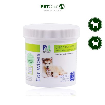 PETSIDE Clean Ear Area - แผ่นเปียกเช็ดช่องหู