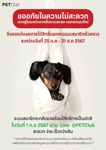 ขออภัยในความไม่สะดวก