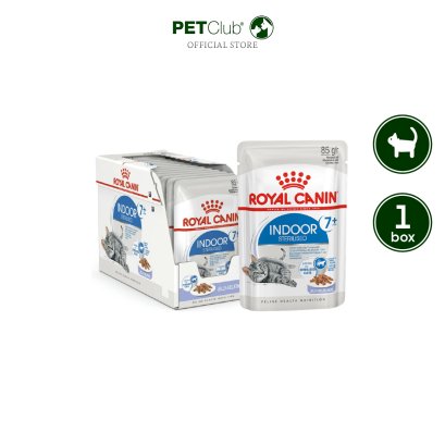 Royal Canin Indoor 7+ in Jelly - อาหารเปียกแมวสูงวัยเลี้ยงในบ้านในเยลลี่ (85g.x12ซอง)