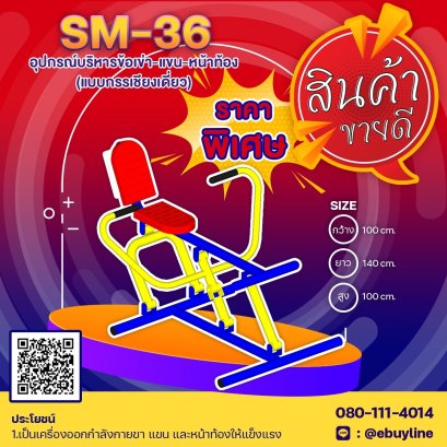  SM-36 อุปกรณ์บริหารข้อเข่า-แขน-หน้าท้อง แบบกรรเชียงเดี่ยว