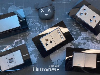 สวิตซ์ไฟเฟรมอะคลิลิคดำ