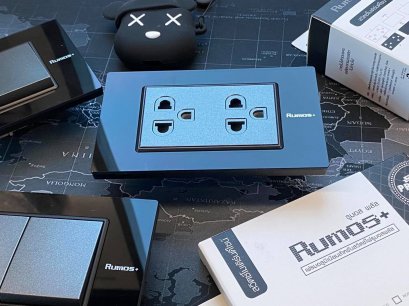 สวิตซ์ไฟเฟรมอะคลิลิคดำ