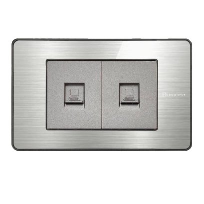 เต้ารับLAN พร้อมกรอบสีอลูมิเนียม