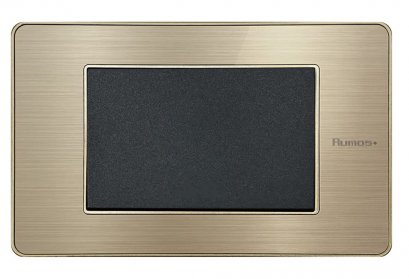 สวิตช์ไฟฟ้าแบบ 1G(ปุ่มใหญ่) สองทาง พร้อมกรอบสีทอง