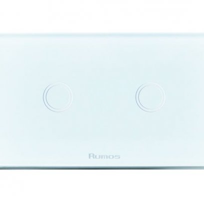 Rumos touch switch 2 gang 2 way Royal white with remote function