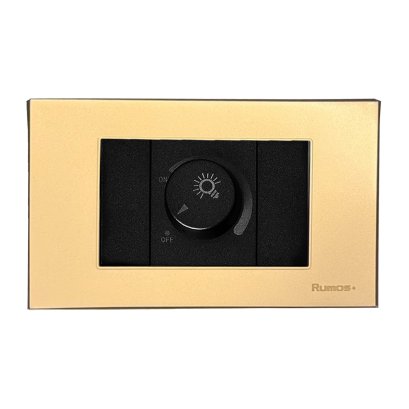 สวิตช์ไฟฟ้าแบบ DIMMER พร้อมกรอบพลาสติก สีทอง