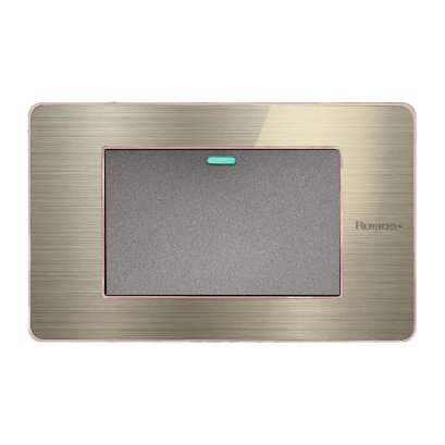 สวิตช์ไฟฟ้าแบบ 1G(ปุ่มใหญ่) สองทาง พร้อมกรอบสีโรสโกลด์