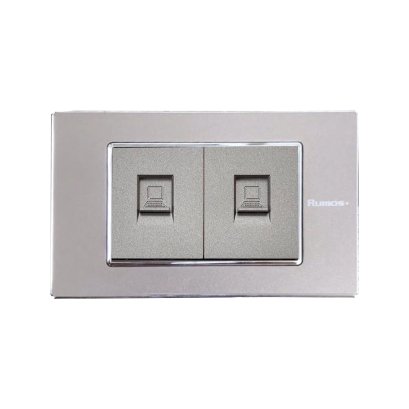 เต้ารับLAN พร้อมกรอบสแตนเลส PinkGRAY