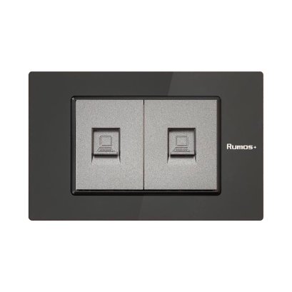 เต้ารับLAN พร้อมกรอบอะคลิลิค สีดำ