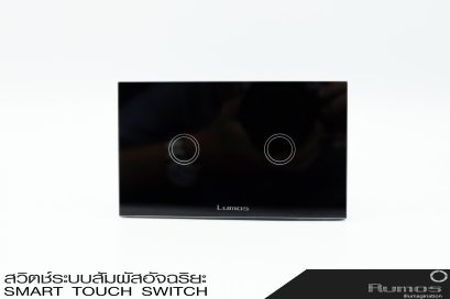 Rumos touch switch 2gang 1 way black with remote function