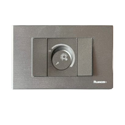 สวิตช์ไฟฟ้าแบบ DIMMER พร้อมกรอบพลาสติก สีเทา