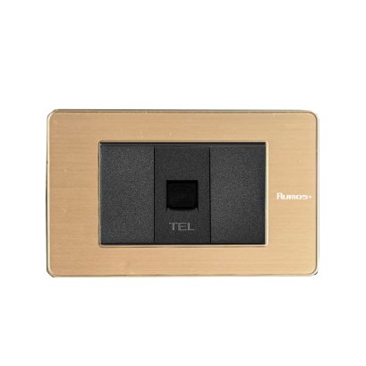 เต้าเสียบโทรศัพท์ พร้อมกรอบสีทอง