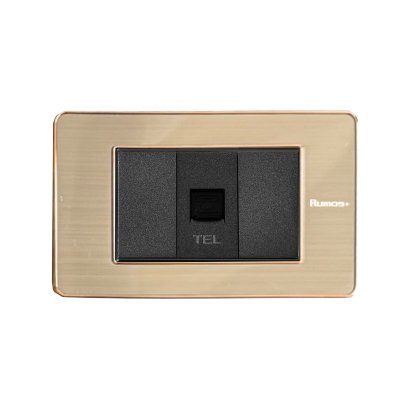 เต้าเสียบโทรศัพท์ พร้อมกรอบสีโรสโกลด์