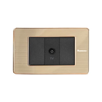 เต้าเสียบ TVพร้อมกรอบสีโรสโกลด์