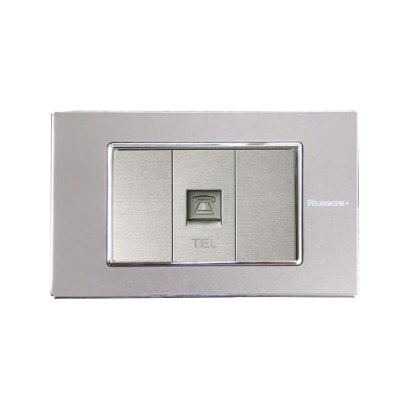 เต้าเสียบโทรศัพท์ พร้อมกรอบสแตนเลส PinkGRAY