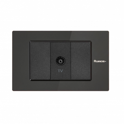 เต้าเสียบ TV พร้อมกรอบอะคลิลิคสีดำ