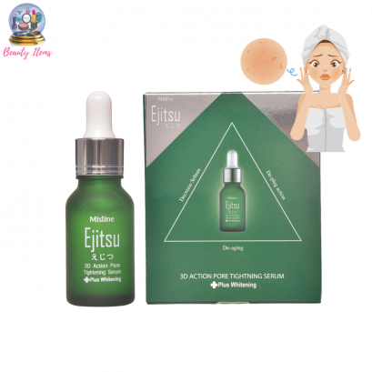 เซรั่มทาผิวรูขุมขนกว้าง มิสทีน เอจิตสึ Mistine Ejitsu 3D Action Pore Tightening Serum plus Whitening 13.5 ml.