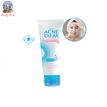 โฟมล้างหน้าสิว มิสทีน แอคเน่ เคลียร์ บิวตี้ ไวท์ แอนด์ ออยล์ คอนโทรล 80 กรัม Mistine Acne Clear Beauty White and Oil Control Foam 85 g.