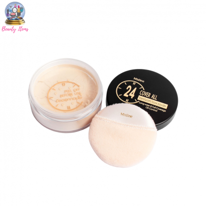 แป้งฝุ่นโปร่งแสง มิสทีน 24 คัฟเวอร์ ออล ทรานสลูเซนท์ ลูส พาวเดอร์ Mistine 24 Cover All Translucent Loose Powder 22 g.
