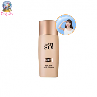 ครีมกันแดดผสมไพรม์เมอร์ เฟสโซ! เรียล สกิน ไพรม์เมอร์ SPF50 PA+++ ขนาด 45 มล. FACE SO! Real Skin Primer Sunscreen SPF50 PA+++ 45 ml.