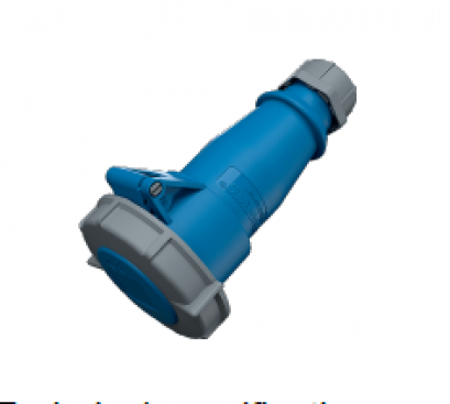 540 : POWERPLUG 2P+E 16A230Vเมียกลางทาง(IP67)