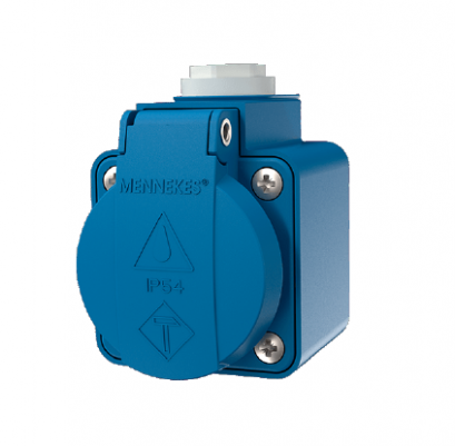 10082 : ปลั๊กเสียบ SCHUKO สีฟ้า เมียติดผนัง(16A)