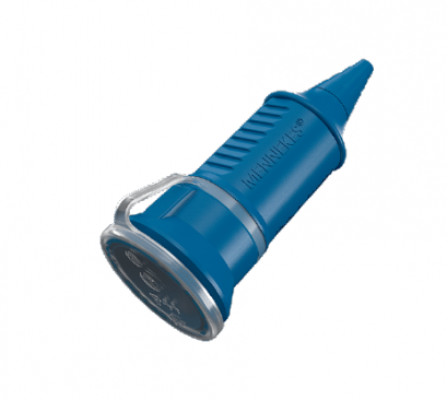 10843 : ปลั๊กเสียบ SCHUKO สีฟ้า เมียกลางทาง(16A)