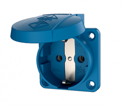 11031 : ปลั๊กเสียบ SCHUKO สีฟ้า เมียฝัง(16A)