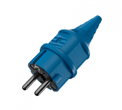 10838 : ปลั๊กเสียบ SCHUKO สีฟ้า ผู้(16A)