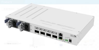 CRS504-4XQ-IN : Cloud Core Router, 16 cores, 4x 10G SFP+ ports, M.2 PCIe slot, 6x faster BGP Performance, dual-redundant power supply