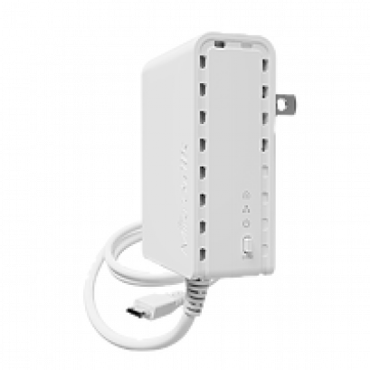 PWR-LINE US : Power adapter with PWR-LINE functionality for microUSB powered MikroTik router (Type A power plug)