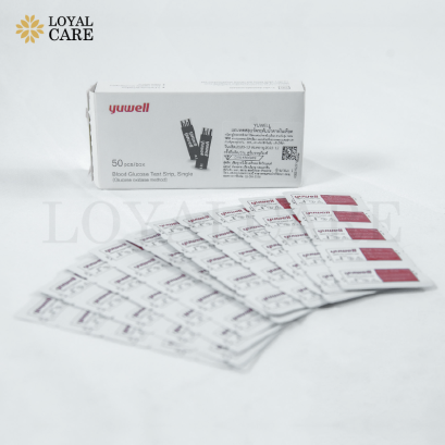 Yuwell แถบตรวจวัดระดับน้ำตาลในเลือด (50 ชิ้น) สำหรับเครื่องตรวจวัดระดับน้ำตาลในเลือด 305A