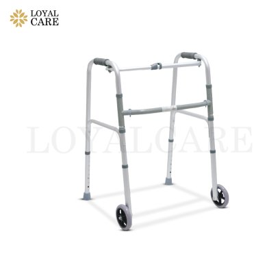 Multifunction Aluminium Walker with Wheels วอล์คเกอร์อลูมิเนียม 4 ขา พับได้ มีล้อ