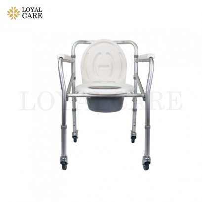 เก้าอี้นั่งถ่ายอาบน้ำอลูมิเนียม แบบล้อเลื่อน