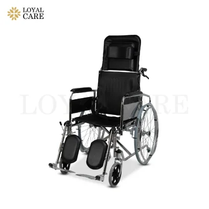 Strong Manual High Back Reclining Wheelchair with Adjustable Leg Rests