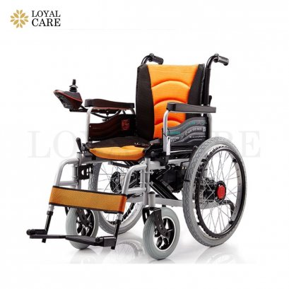 รถเข็นไฟฟ้า รุ่น WT-100W (6013) ตัวรถเข็นทำจากวัสดุเหล็กที่แข็งแรง มีที่เท้าแขนสามารถพลิกได้และที่วางขาแบบพับได้ แบตเตอรี่ทนอึด ที่ใช้งานได้มากถึง 15-20 กม. (รับประกัน 1 ปี)