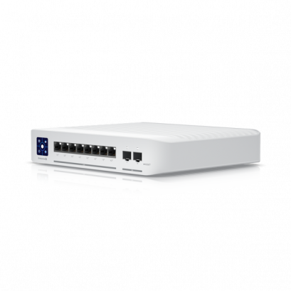 USW-Enterprise-8-PoE (120W) : Layer 3, PoE switch with (8) 2.5GbE, 802.3at PoE+ RJ45 ports and (2) 10G SFP+ ports